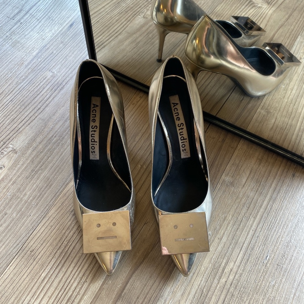Acne Studios Silver Metallic Face Pumps